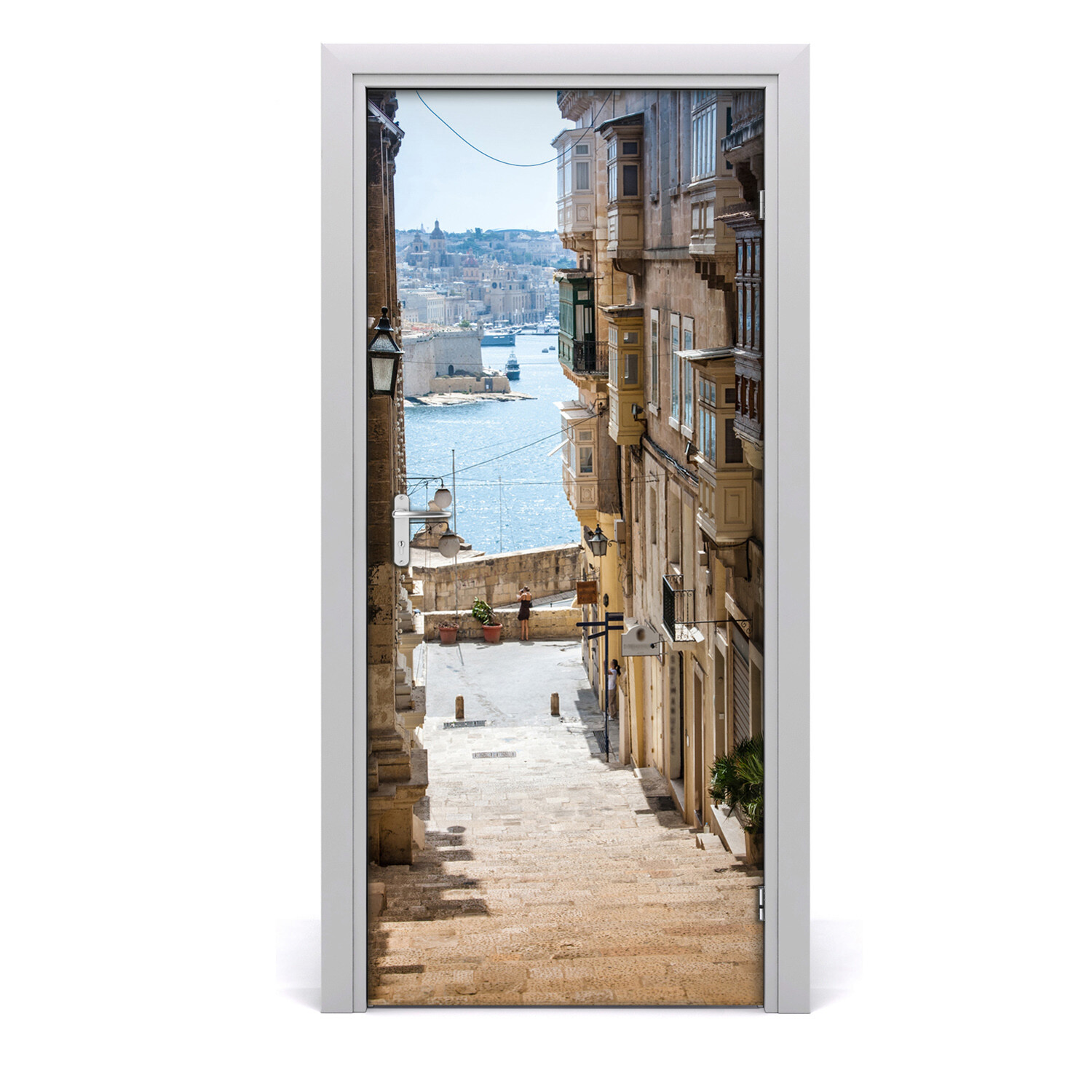 Self adhesive Door wrap removable Peel & Stick Architecture Streets in Malta