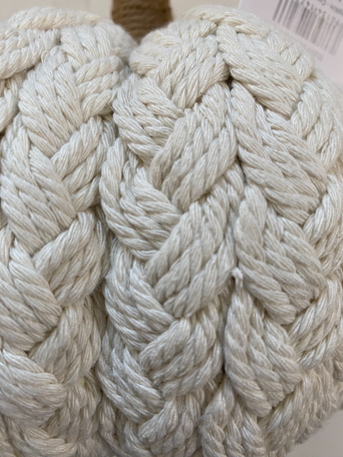 Primitives By Kathy Cream Braided Pumpkin 7.75" Diameter x 7.75" NEW