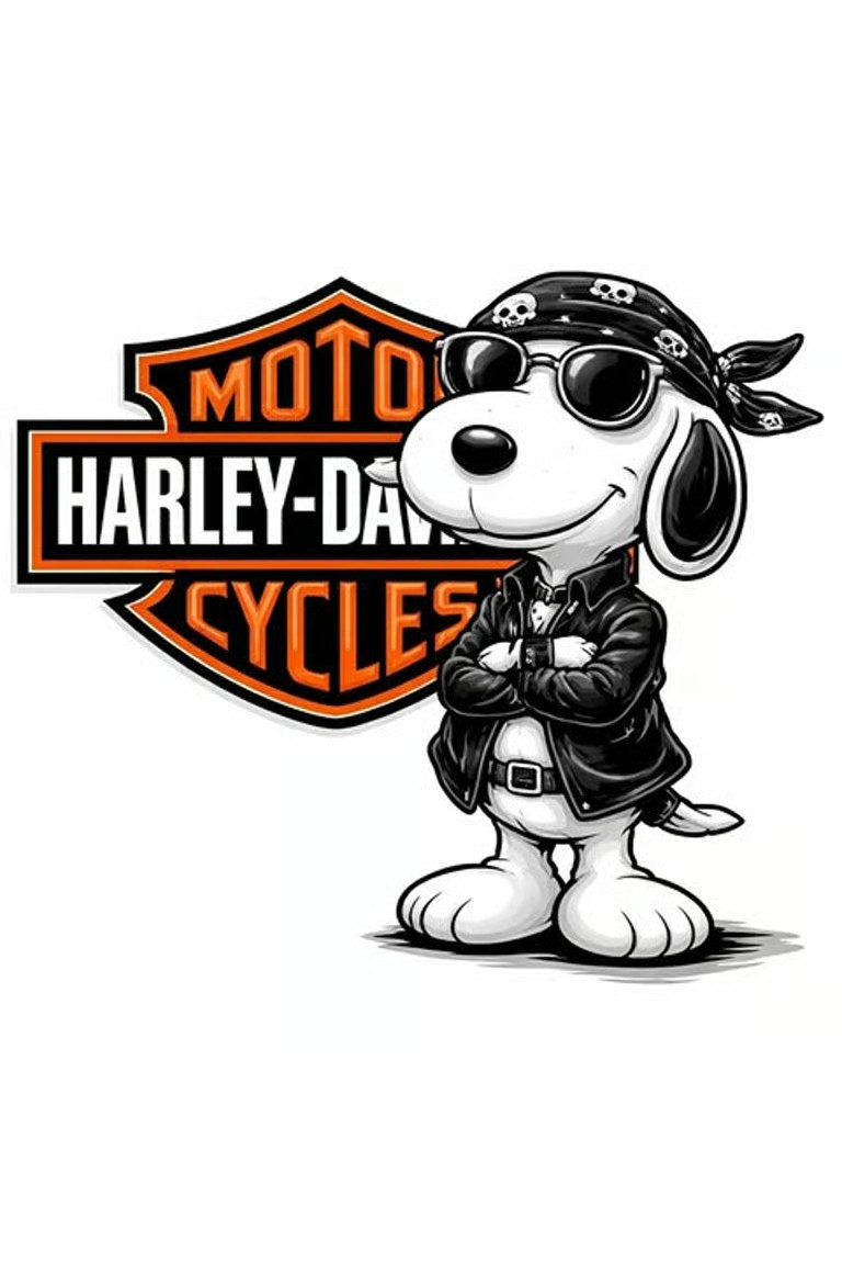Snoopy Harley Outfit Sticker Decal Laptop Wall Mirror Cup Tumblr Locker