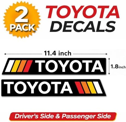 GRITKULTURE Removable Retro TRD Decal Graphic Sticker 2 Pack 11.2inch X 1.7in…