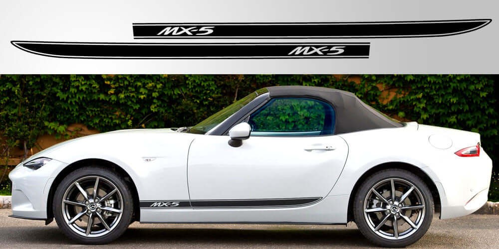 Aftermarket Mazda Miata MX-5 ND Door Triple Stripe Decal Graphic
