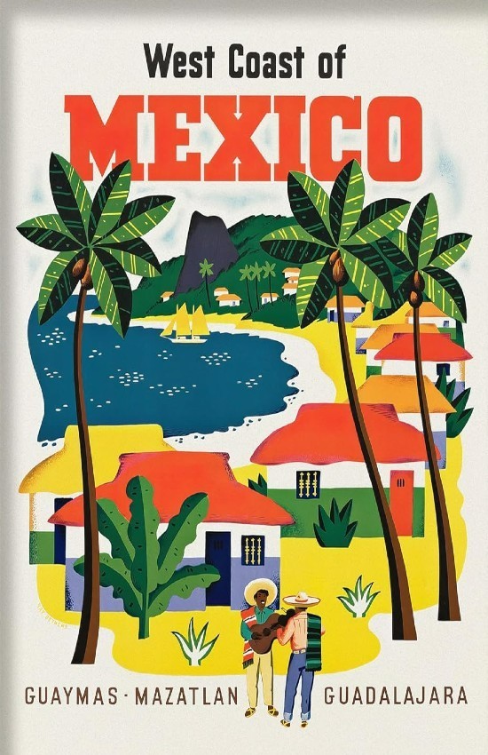 RETRO MEXICO Wall Vinyl Decal Poster Print (Removable Adhesive)