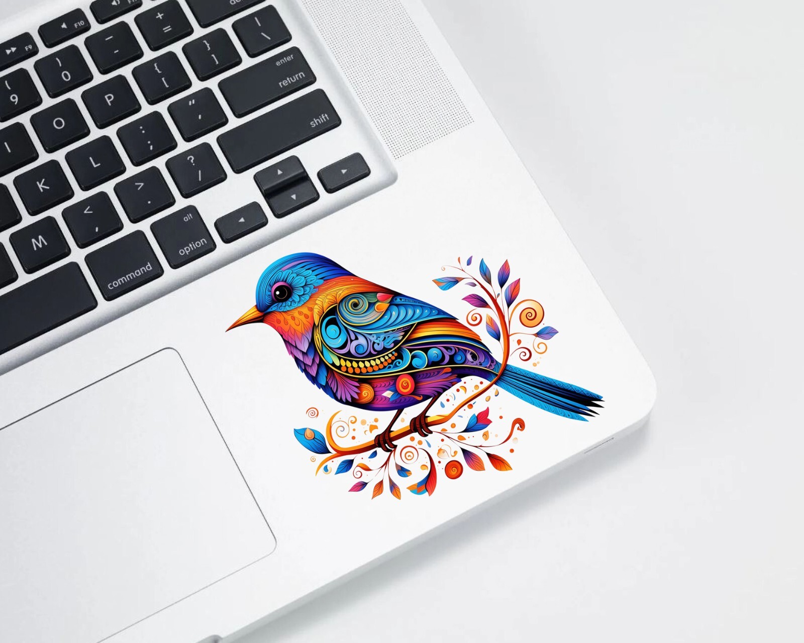 Colorful Doodle Bird UV DTF Transparent Sticker / Decal