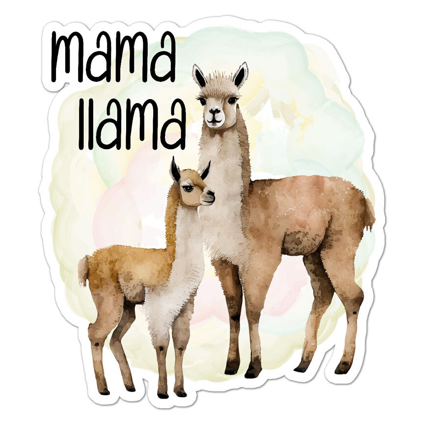 Mama Llama, Vinyl Decal Sticker, Indoor Outdoor, 3 Sizes, #9880