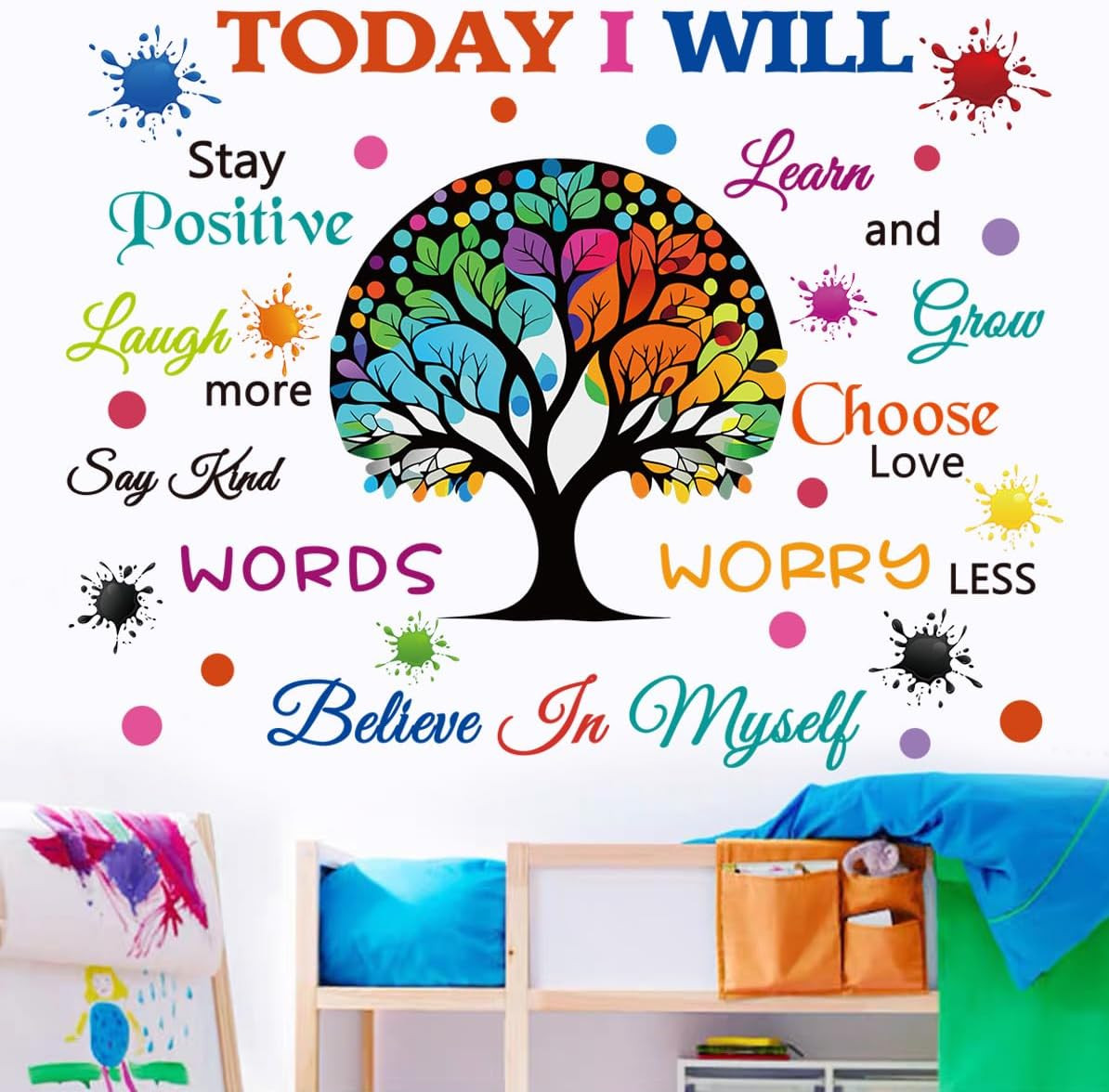 Colorful Inspirational Wall Decals Motivational Quote Today I Will Wall Stickers