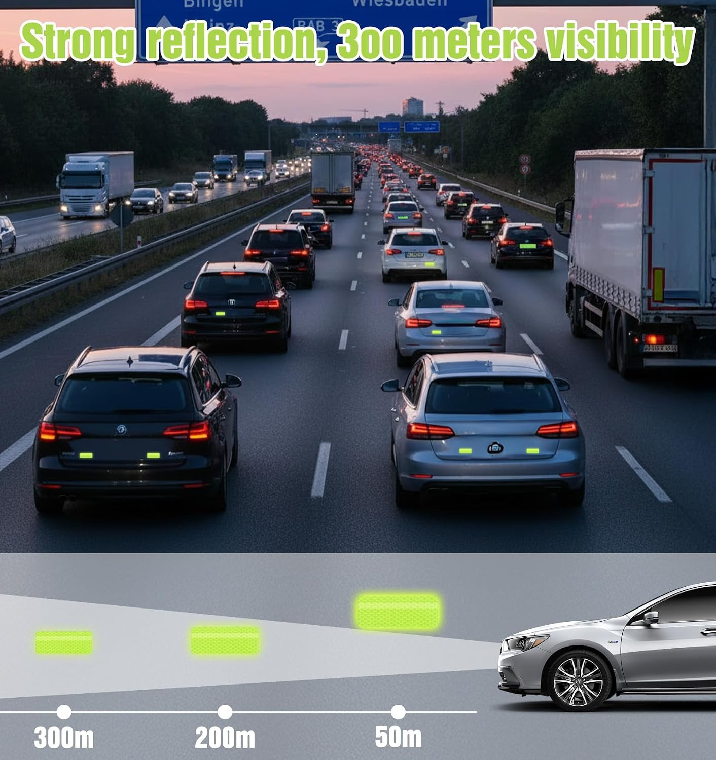 100 Pcs Reflective Stickers Outdoor Waterproof, Self-Adhesive Stick on | Reflect