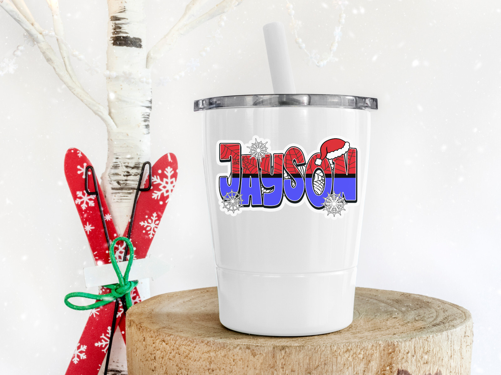 Custom Name Sticker · Personalized Vinyl Decal · Superhero Theme · Christmas