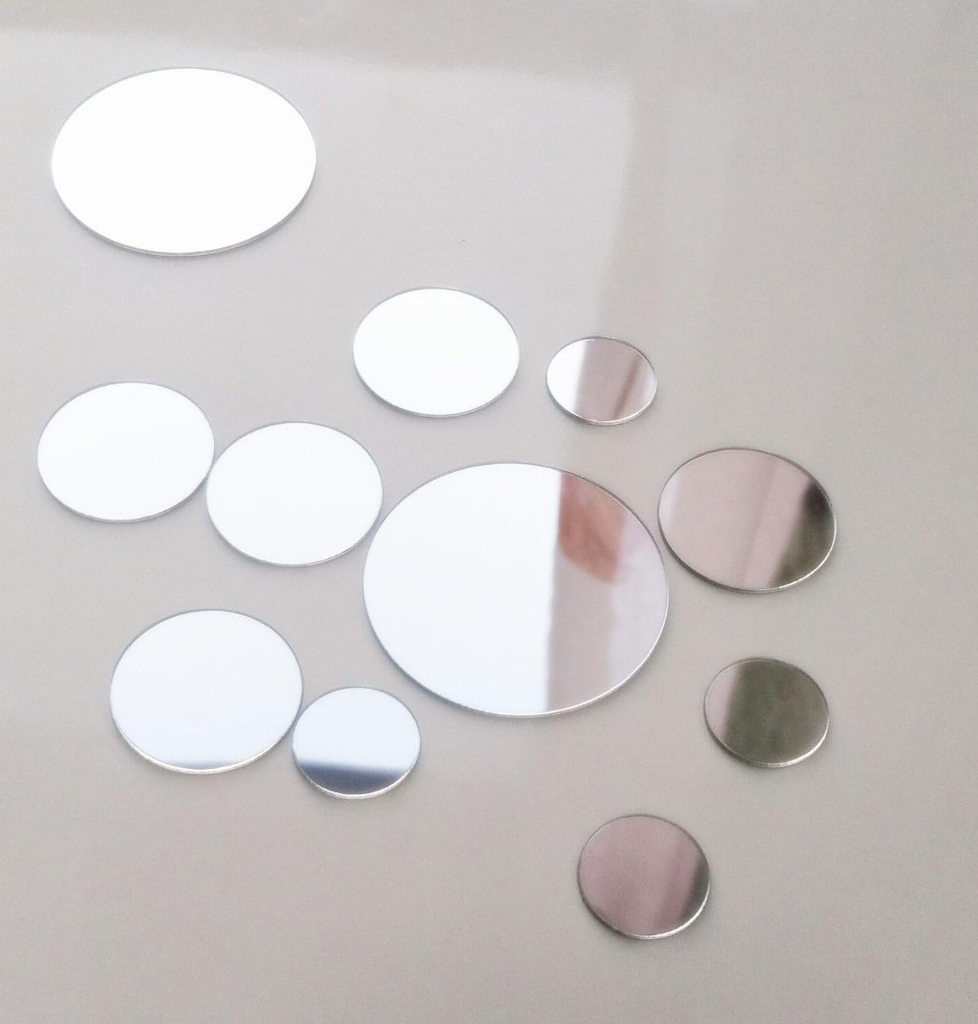 50PCS Mix Sizes DIY Mirror Wall Sticker Mini Removable round Acrylic Mirror Deco