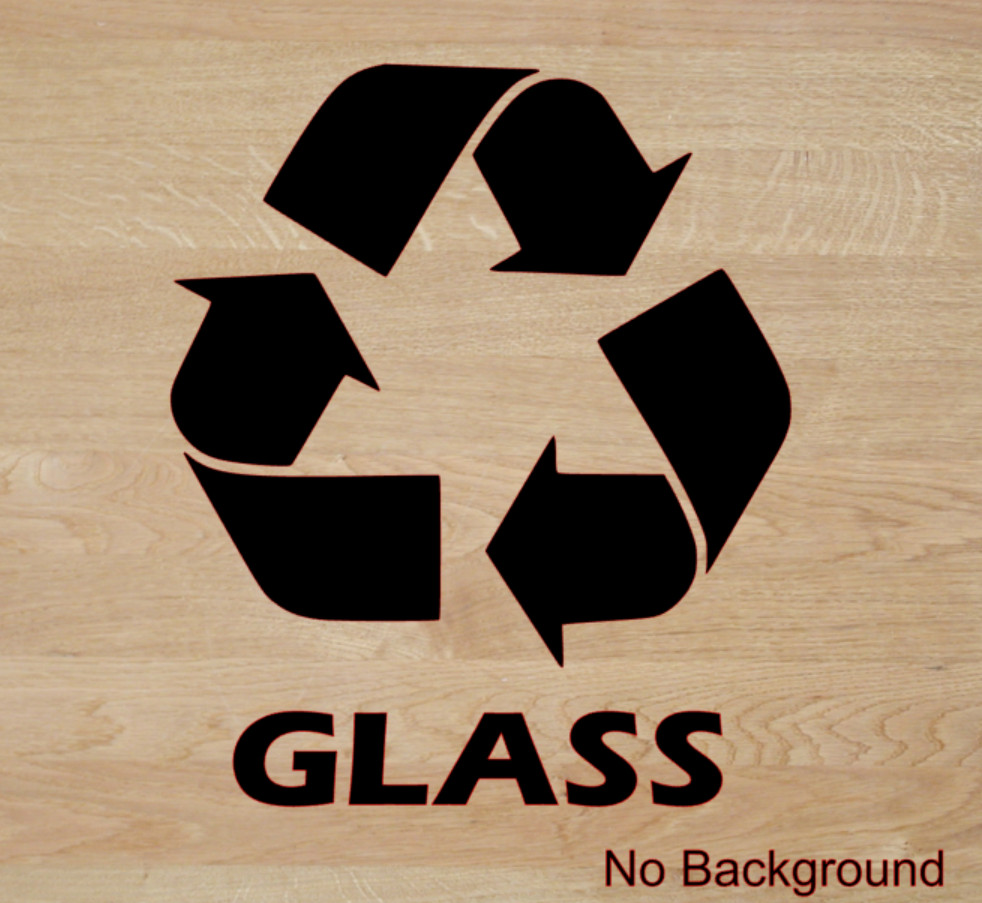 Recycle Glass Sticker PICK SIZE COLOR Vinyl Decal Trash Bin Garbage Wall Window
