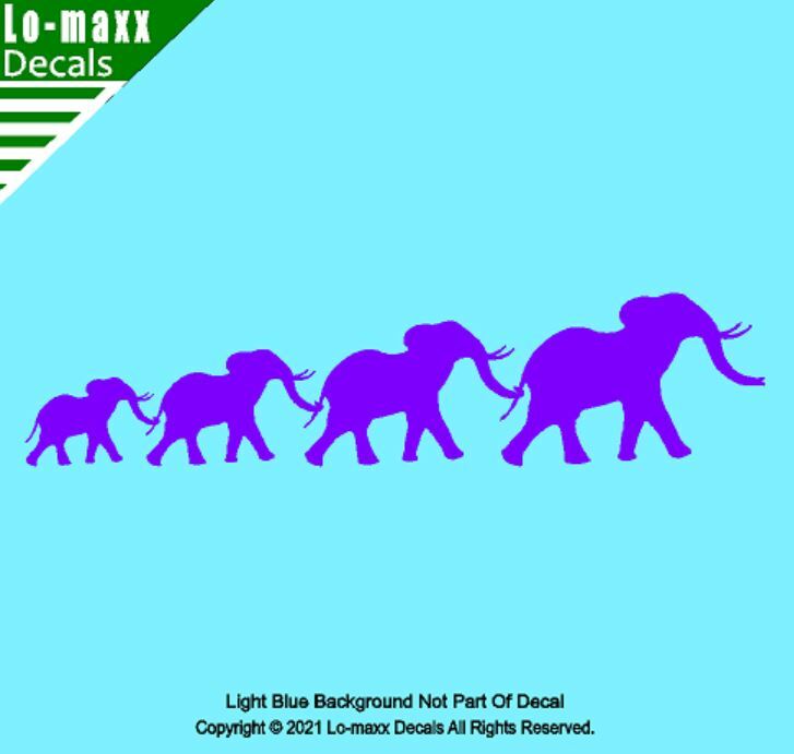 Elephant Family Daddy Momma Children Unique Durable Die Cut Vinyl Decal Art
