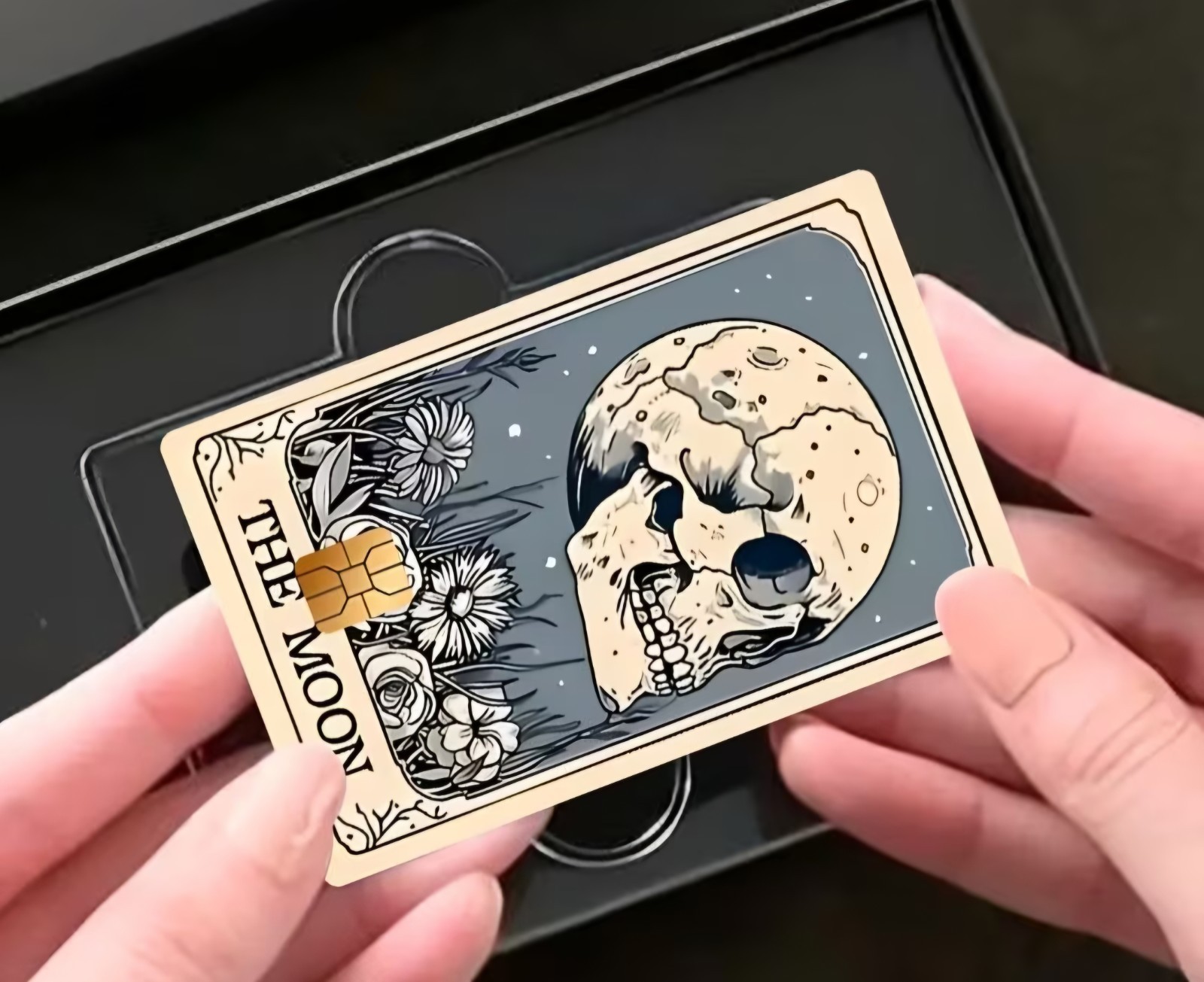 The Moon Skull Tarot Card Credit Debit Card Sticker Skin Free Shipping US Seller