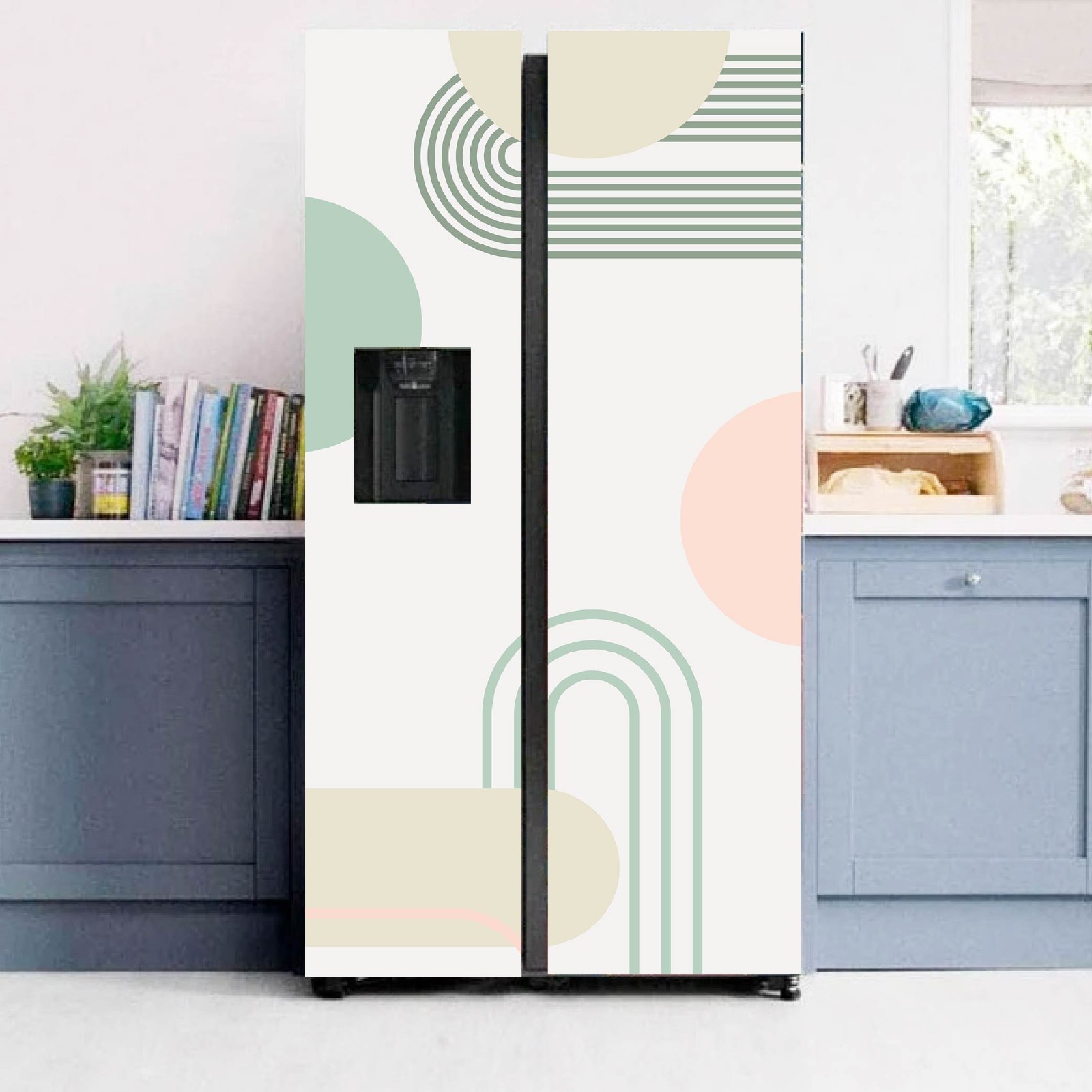 Geometric Design Fridge Wrap Refrigerator Decal