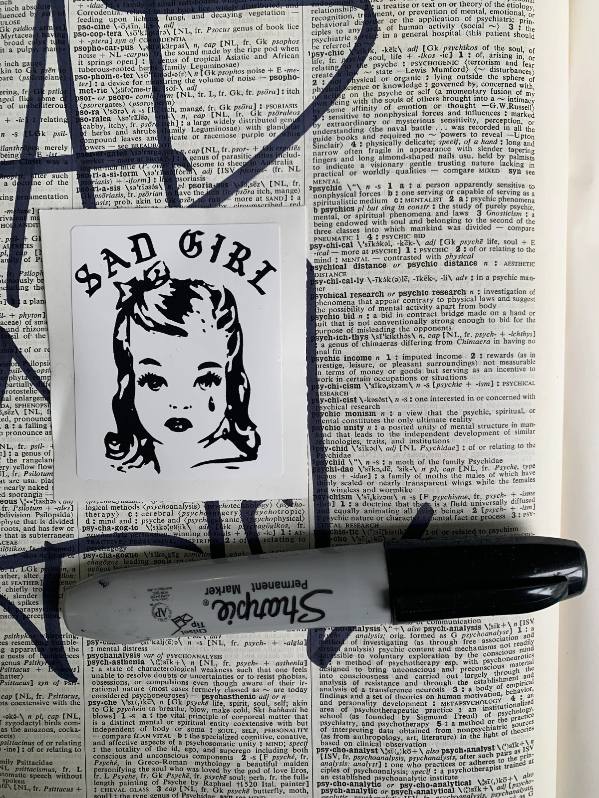 Sad Girl Tattoo Sticker – lowrider Lowbrow Art Decal 2.25in X 2.75in HLC3