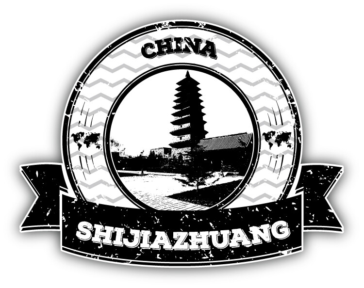 Shijiazhuang China Grunge Rubber Stamp Travel Car Bumper Sticker Decal