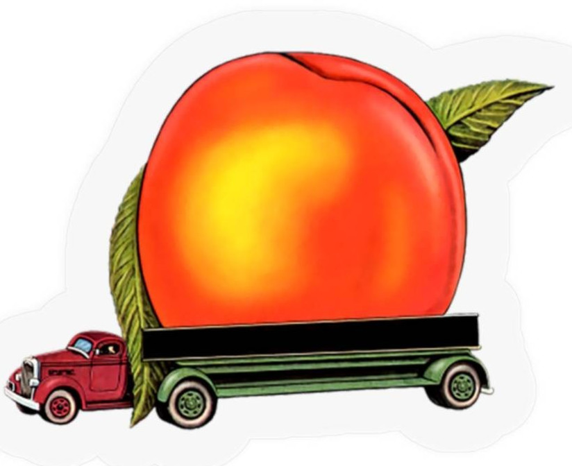 🍑🍄 ALLMAN BROTHERS BAND Eat A Peach Sticker *NEW* Sticker 3-1/2" x 2-1/2" 🍄🍑