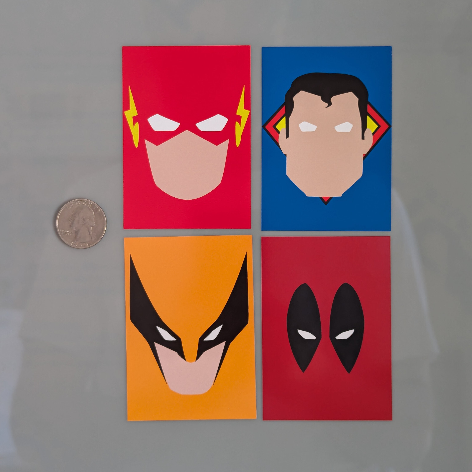Wolverine Flash Deadpool Superman Minimalist Stickers (decal for car, window, la