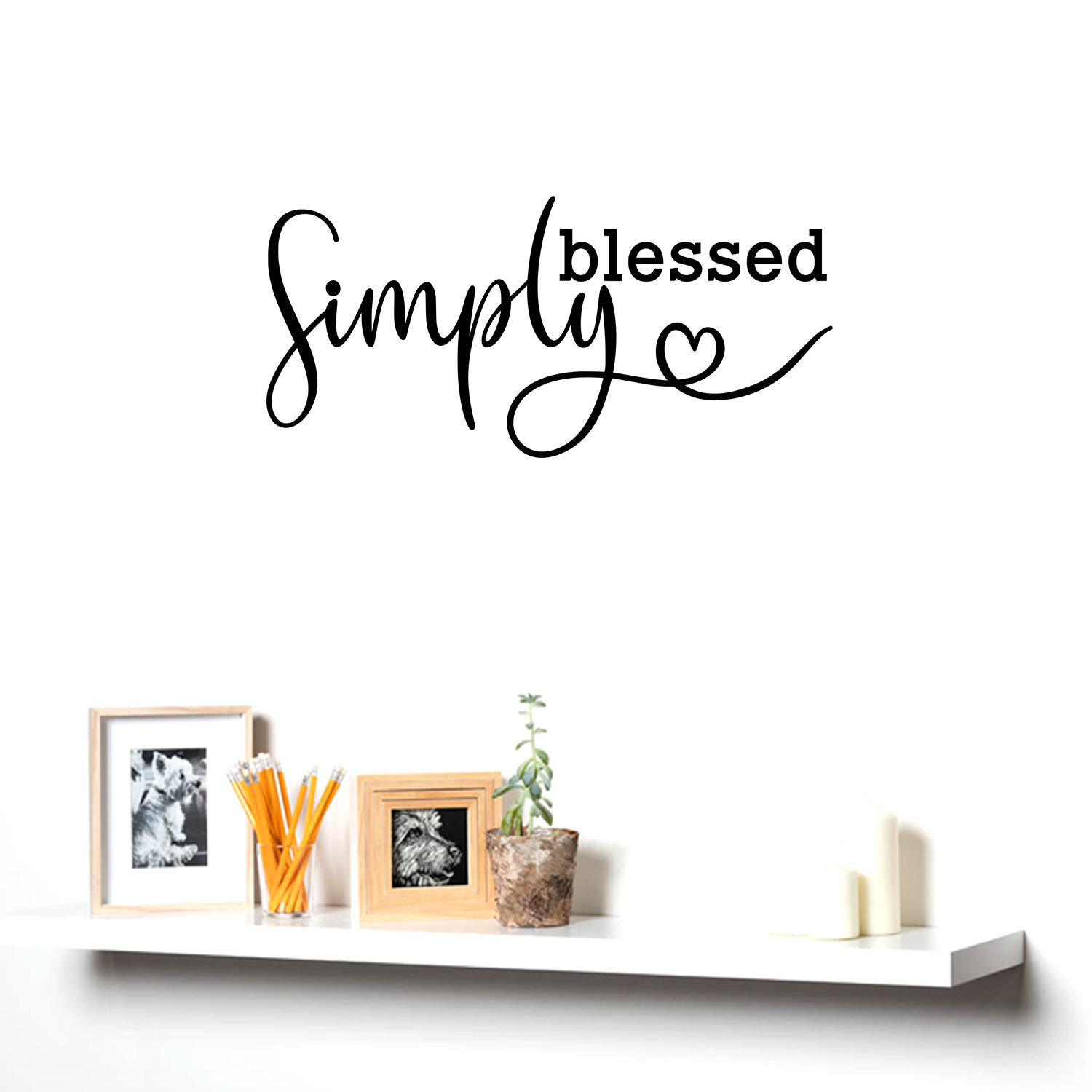Simply Blessed Vinyl Car Window Wall Die Cut Decal Sticker Heart Christian Faith