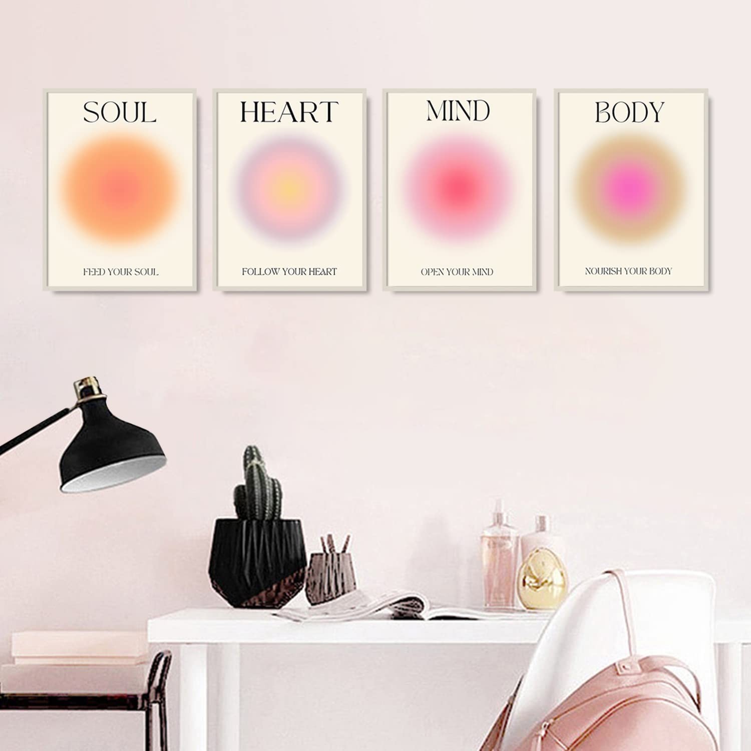 NCYEL 4 colorful abstract halo posters angel number positive energy inspirati…