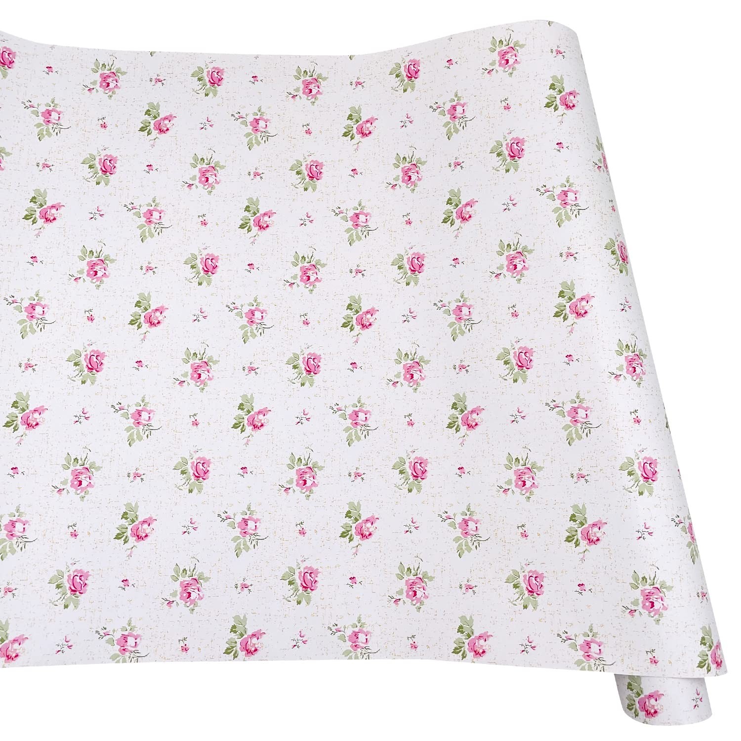 32.8ft Roll Pink Rose Shelf Liner Peel and Stick Wallpaper Revamp Furniture W…