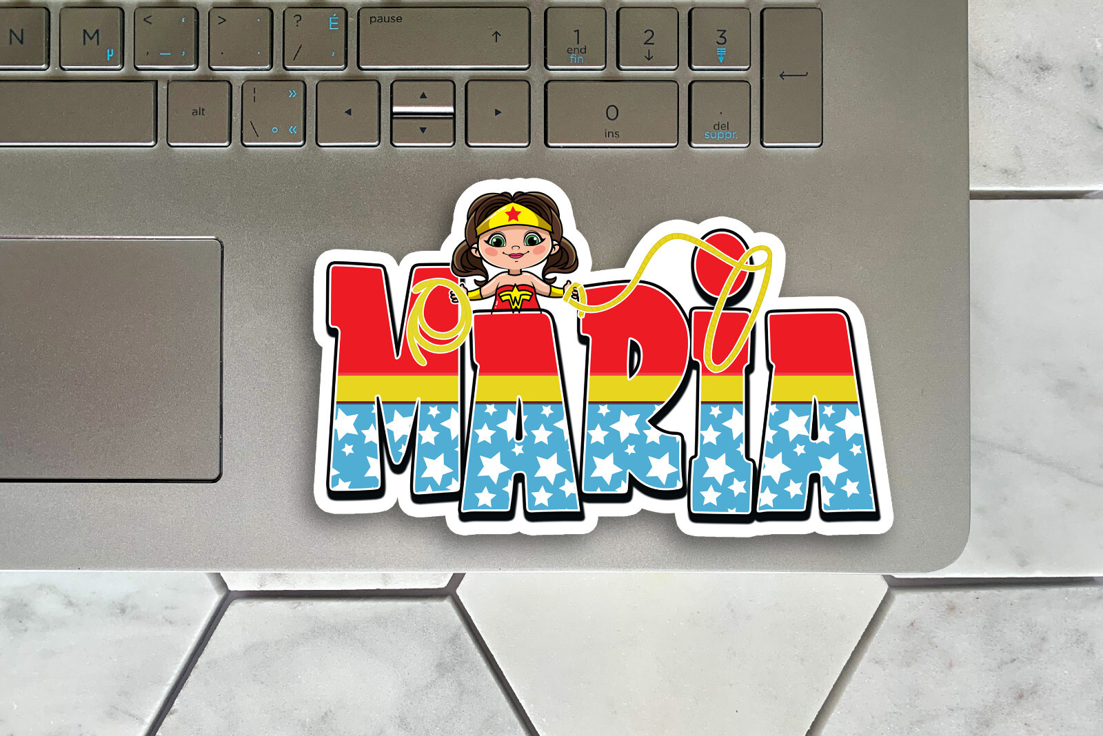 Custom Name Sticker Personalized Decal Superhero Girl Power Amazon Warrior Theme