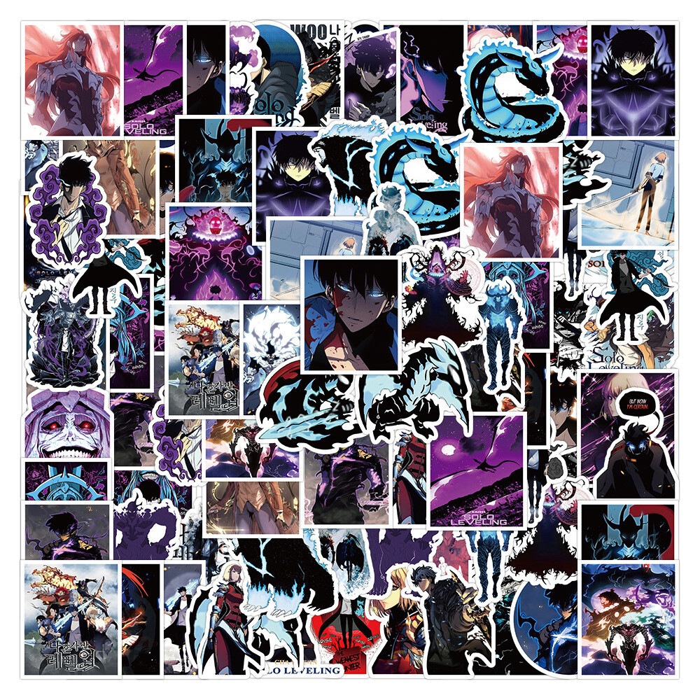 100Pcs Solo Leveling Anime Sticker for Kids Teens Scrapbooking Water Bottles