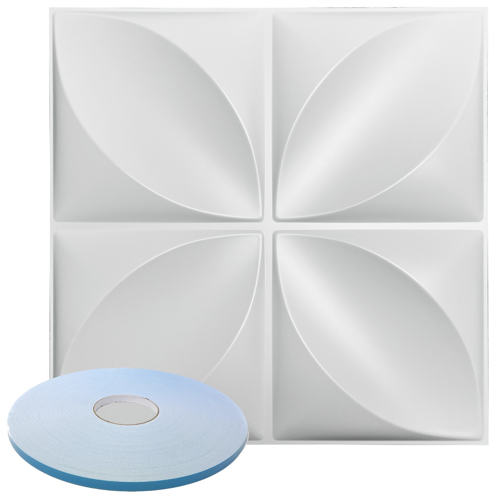 Star Textured Premium PVC 3d Wall Tile Panel 19.7" x 19.7" Pack of 12 White