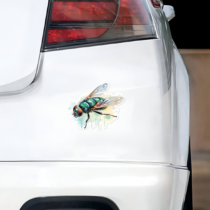 Watercolor Housefly Vinyl Decal Waterproof Car Bumper Sticker