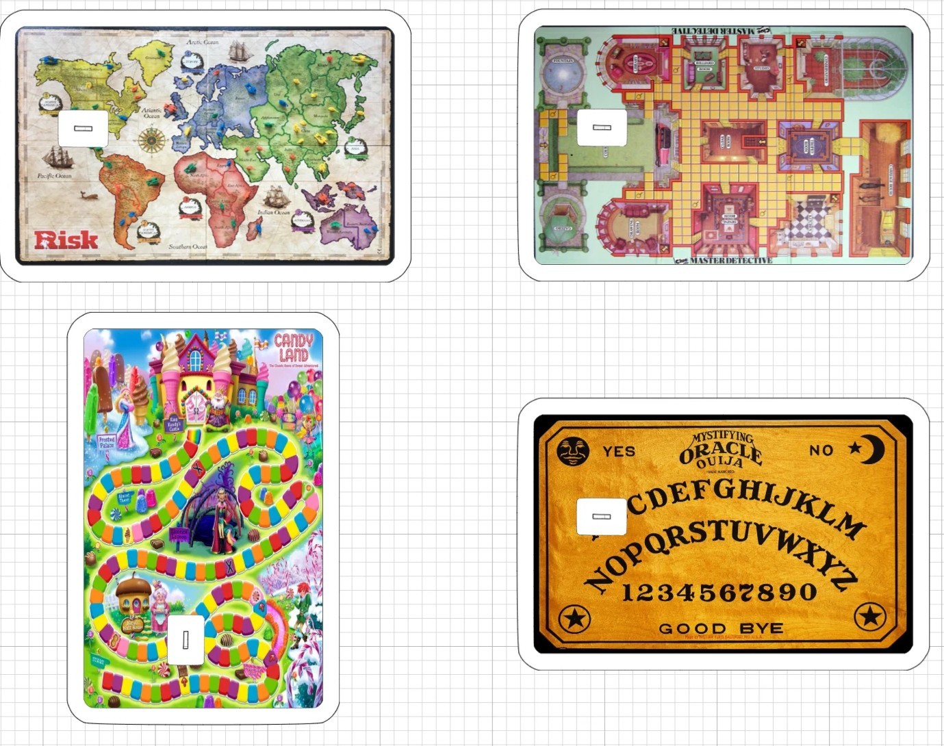 Board Game Map Credit Debit ATM Card Skin Stickers Risk Candyland Ouija Clue US