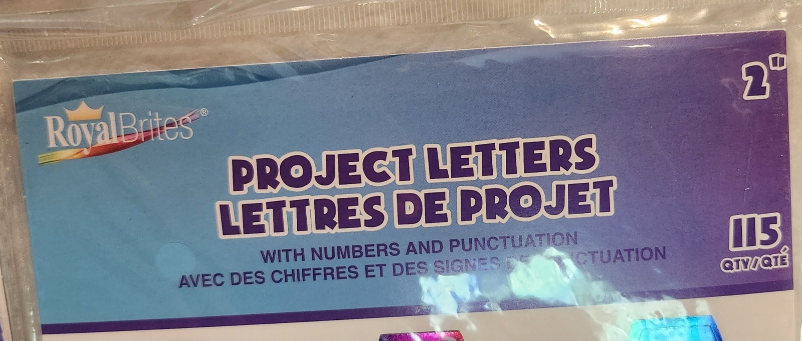 2 Pack Project Letters 2" With Number & Punctuation ( Metallic Rainbow) Stickers