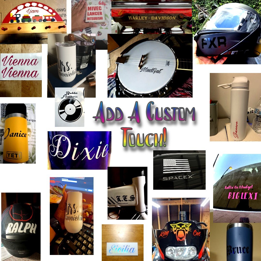 Custom Personalized Vinyl Lettering Name Decal Sticker Car Window Tumbler Flask