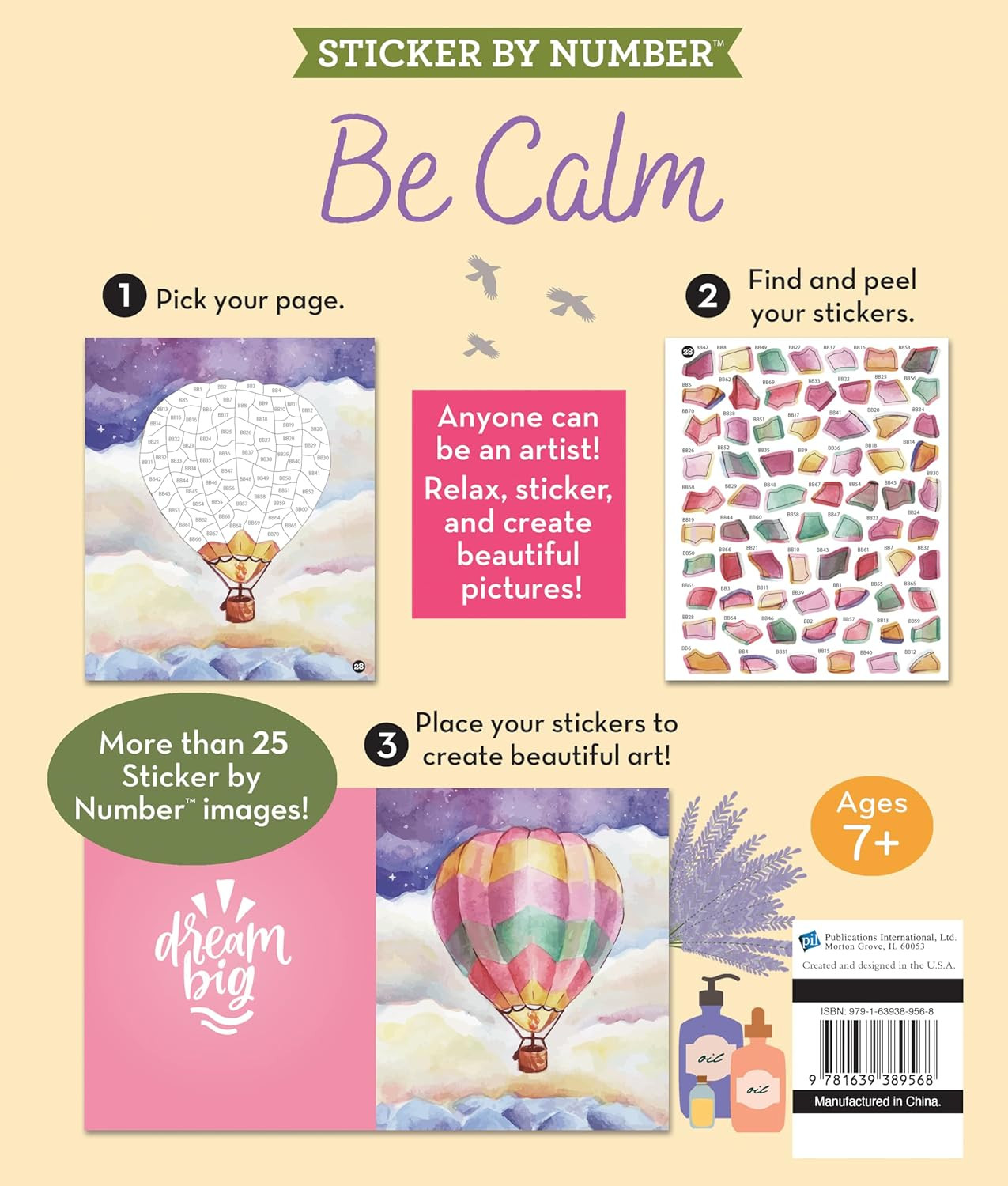 Brain Games – Sticker by Number: Be Calm (28 Images to Sticker)