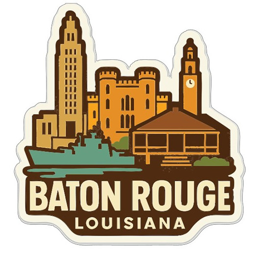Baton Rouge Louisiana Sticker Decal Vinyl Die-Cut City Skyline Landmark Design