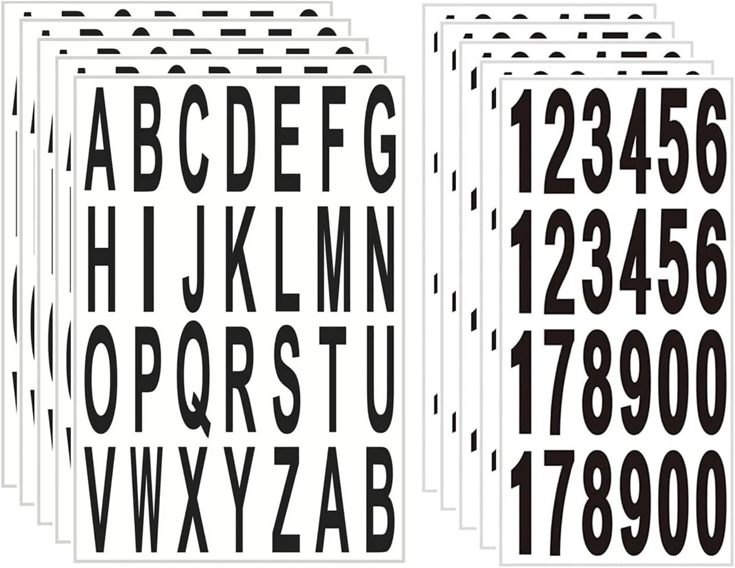 10 Sheets 3 Self-Adhesive Vinyl Numbers & Letters Stickers for Mailbox & Signs