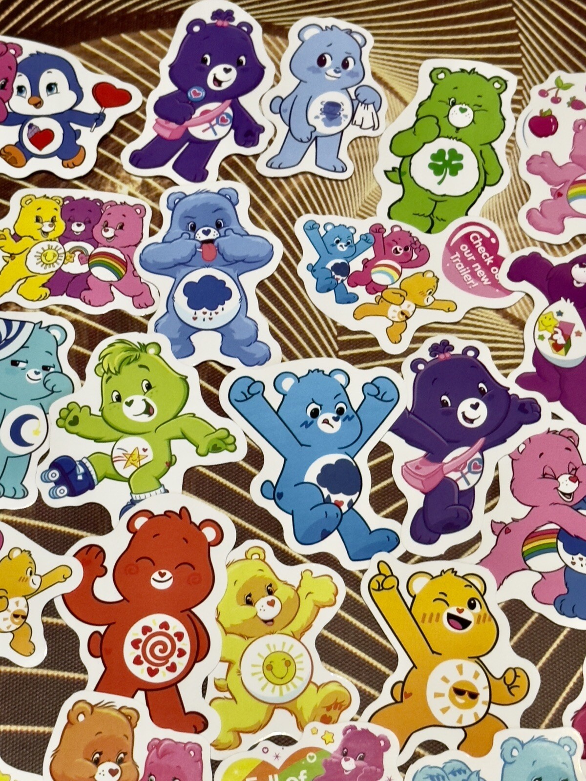 52 Pieces Bundle Pack Carebears Stickers Glossy Finish