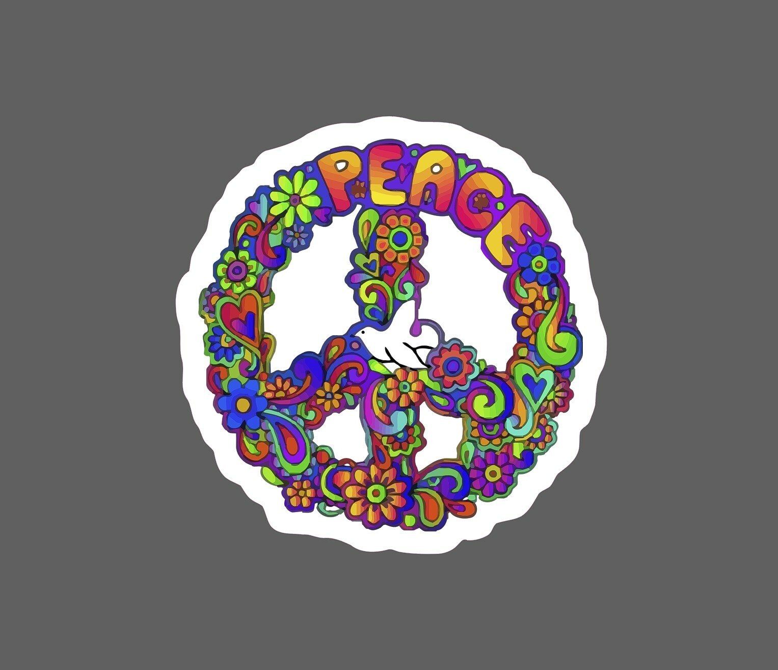 Peace Sticker Dove Floral Waterproof – Buy Any 4 For $1.75 Each Storewide!