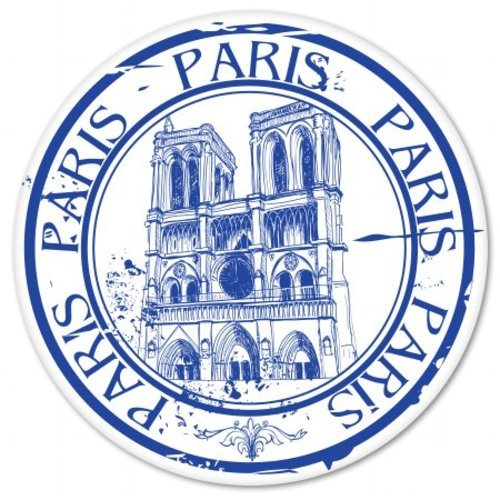 Paris Notre Dame Travel Stamp Design Car Vinyl Sticker – SELECT SIZE