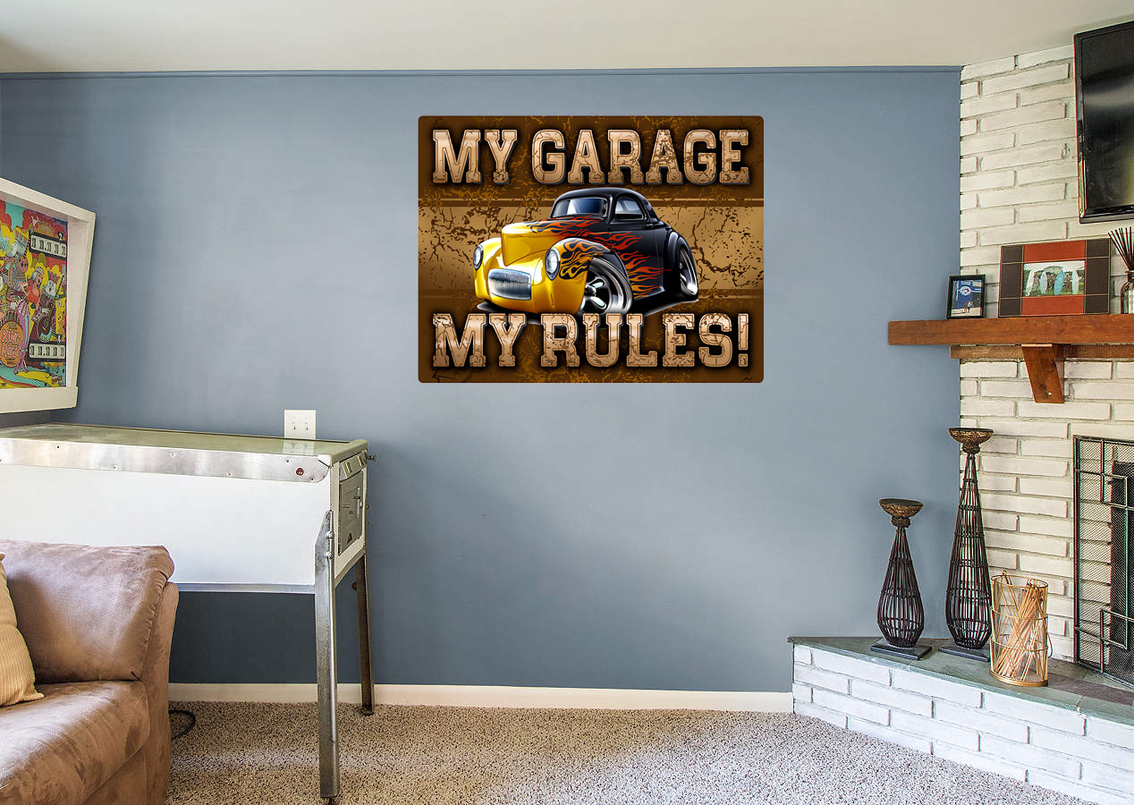 1941 Willy's Hot Rod My Garage My Rules Wall Art Graphic Sticker
