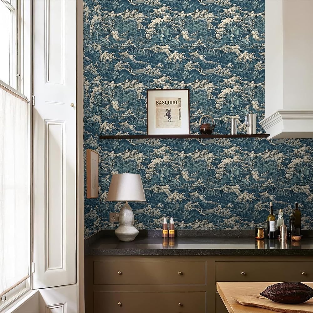 Exclusive Vintage Mosaic Wallpaper – Antique Yellow & Blue Peel and Stick Design