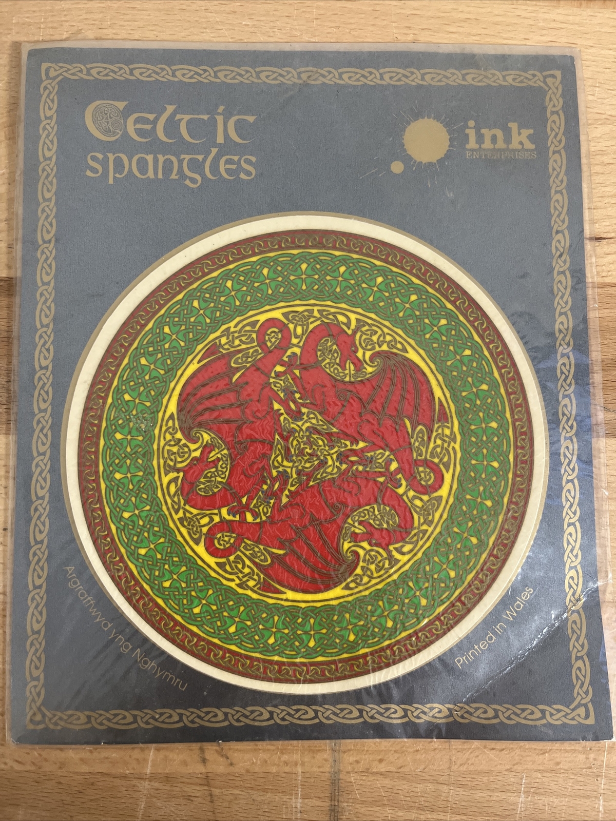 VINTAGE CELTIC SPANGLES WINDOW STICKER INK ENTERPRISES – DRAGONS