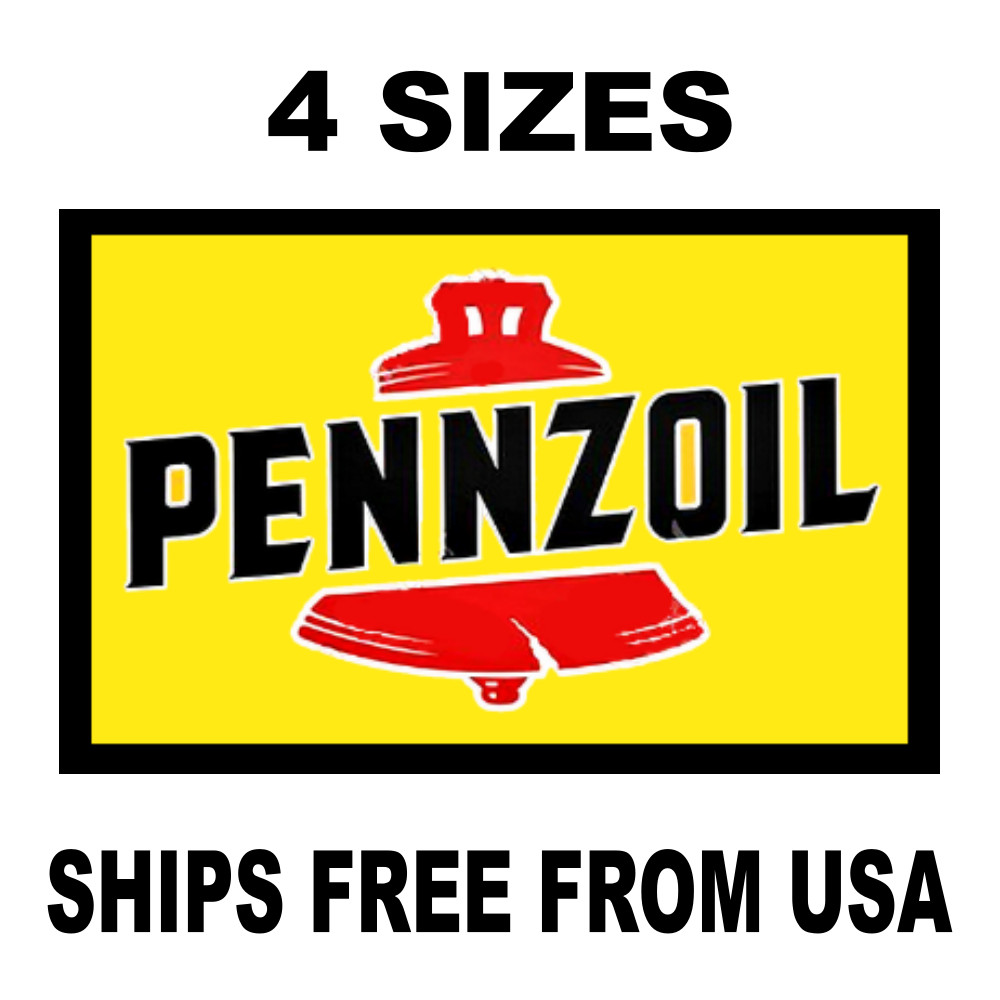PENNZOIL STICKER DECAL SIGN VINTAGE REPLICA VINYL RACING TOOLBOX LOCKERS 4 SIZES