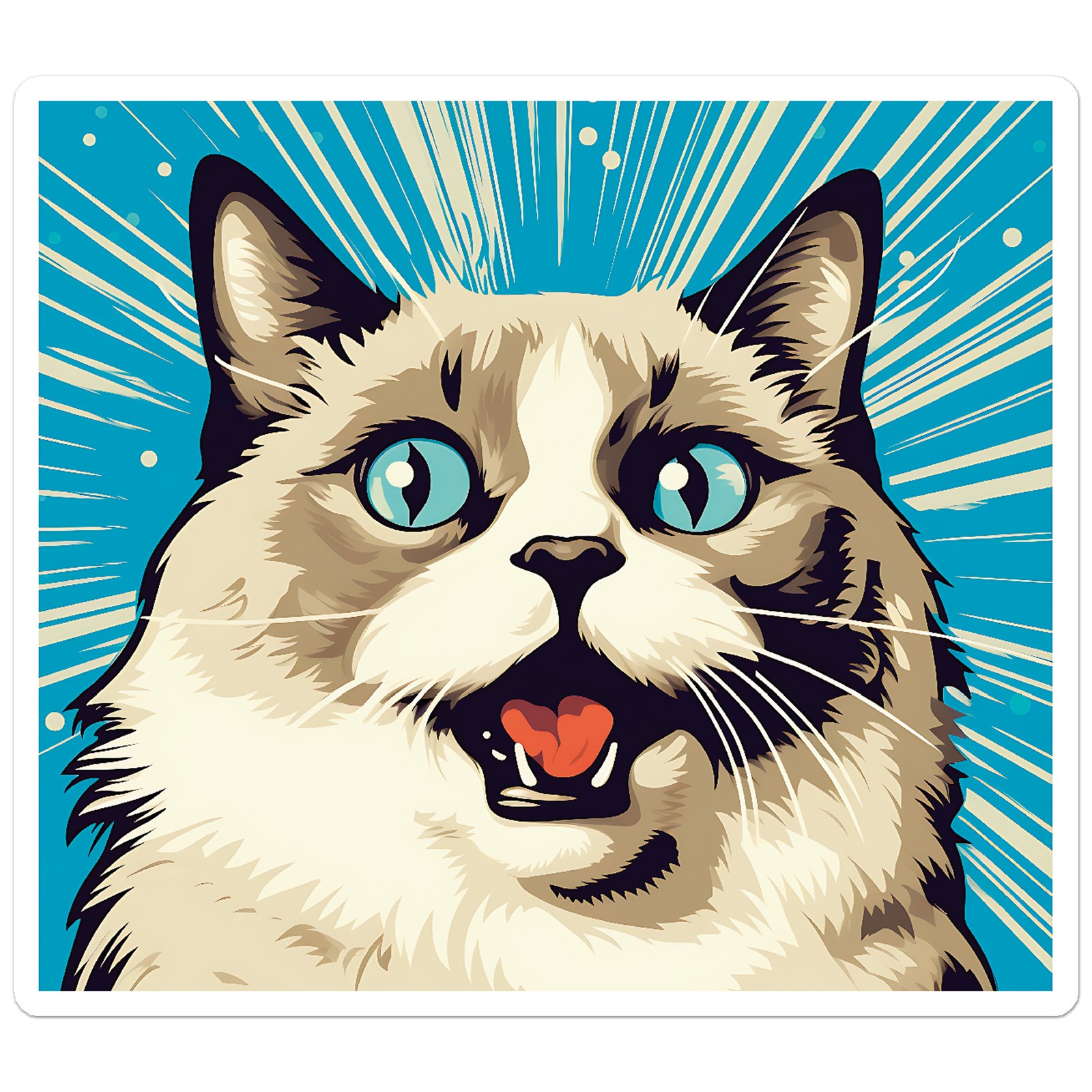 Popart Birman Cat – Vinyl Decal Sticker – Car Window Laptop – ebn11862