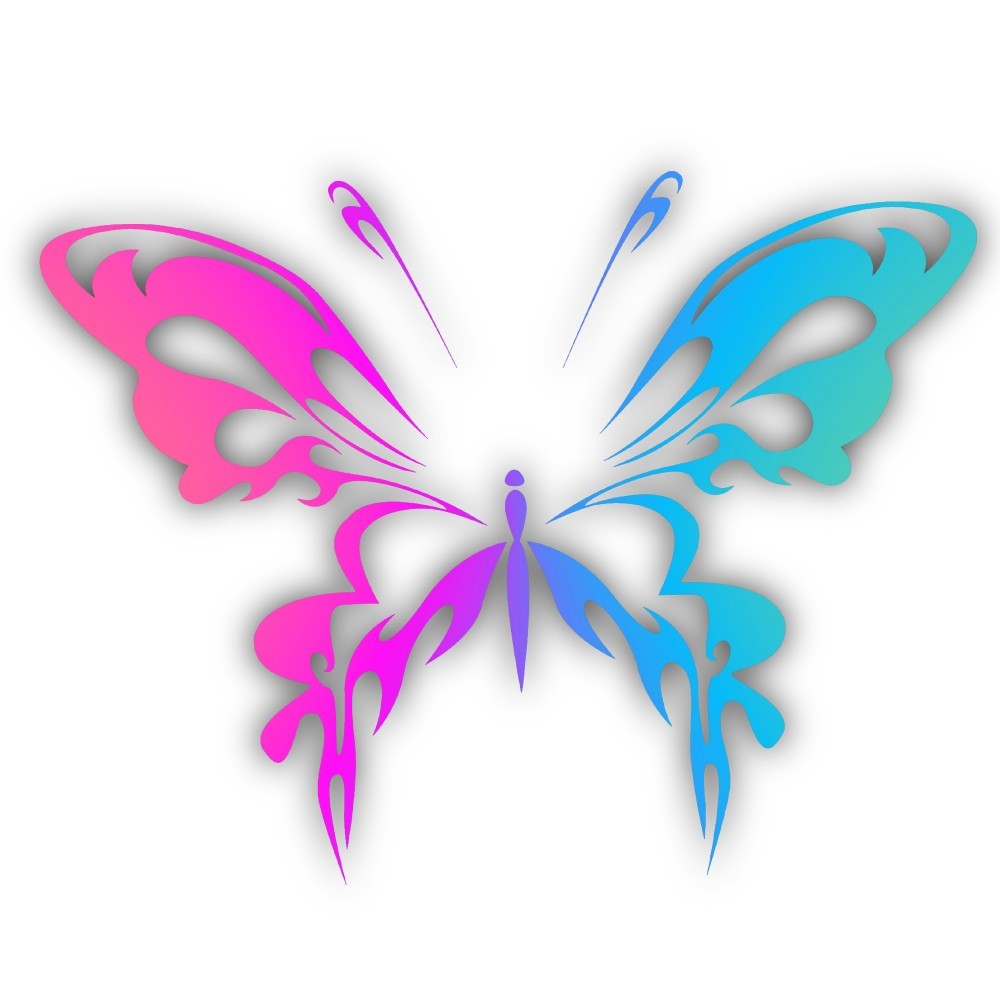 Butterfly Abstract Color Art Cut To Shape Vinyl Sticker