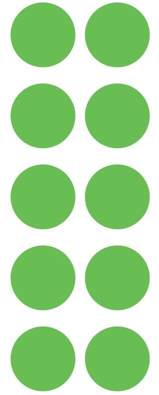 1.5" Lime Green Round Label Dots Stickers Color Coding Inventory 1.5 Inch Dot