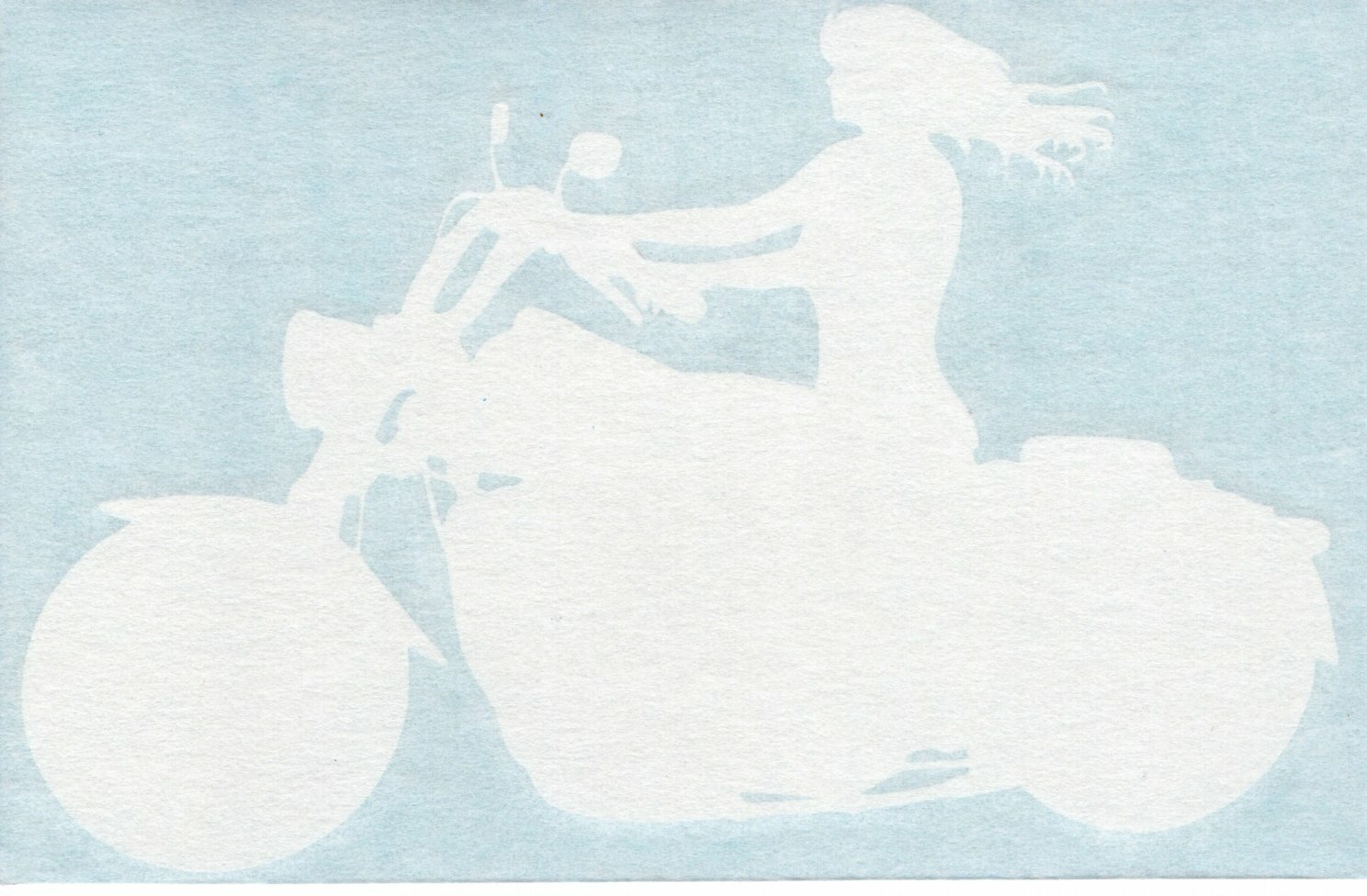 Girl Motorcycle Rider – Cycle Old Lady Biker – Auto Vinyl Decal Sticker 10020