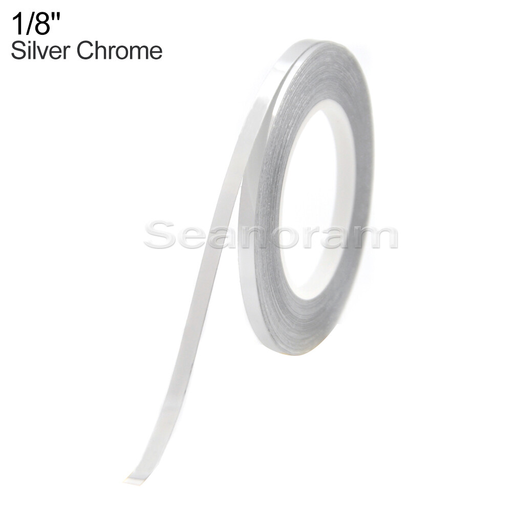 1/8" 3mm Silver Chrome DIY Home Shop Pinstriping Pin Stripe Decal Vinyl Sticker