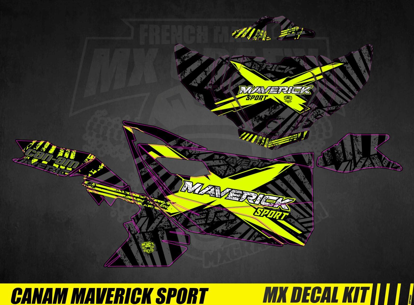 Decal Kit for SSV Can-Am Maverick Sport – Yellow X