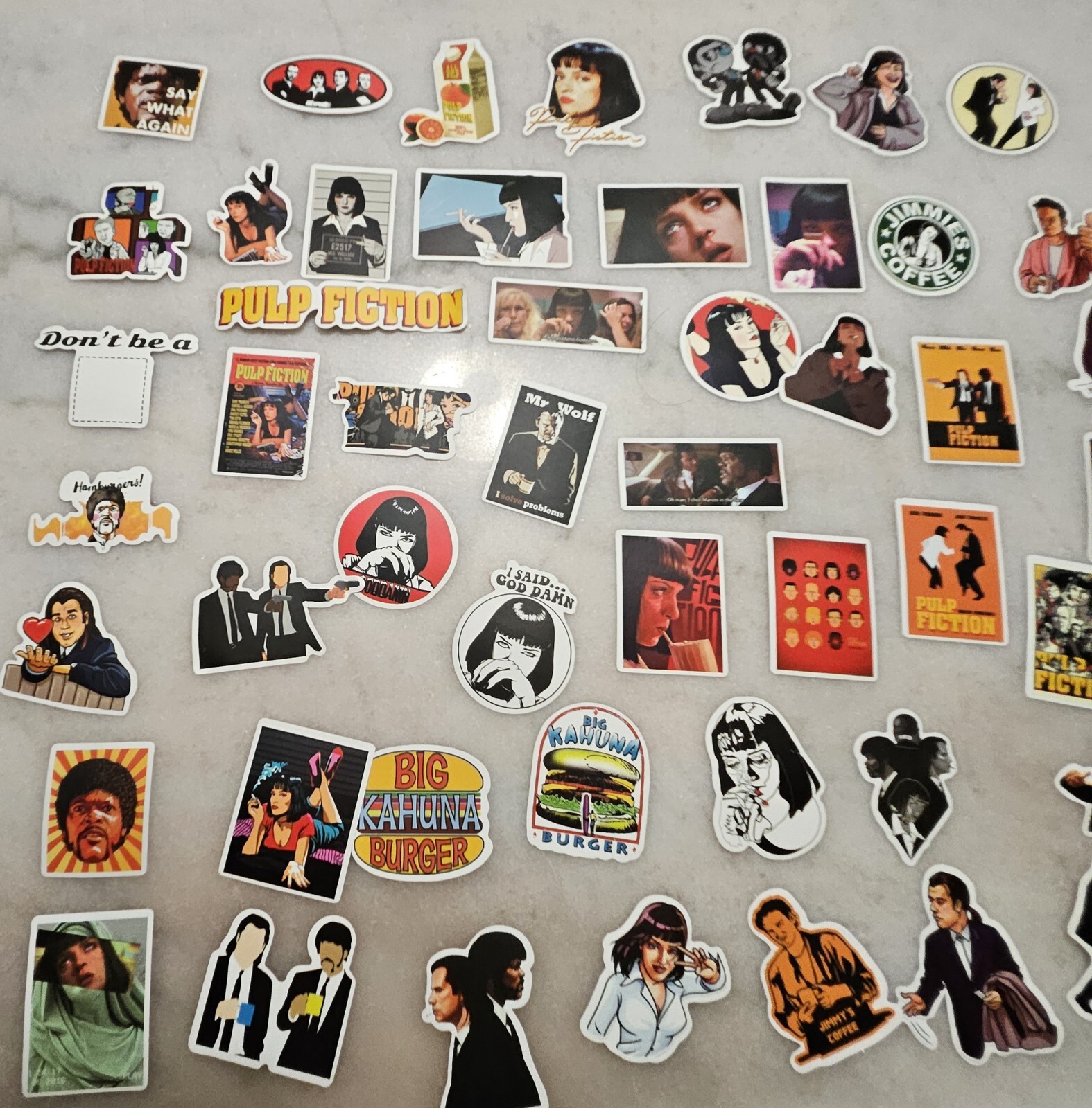 Lot Of 50 Collection Pulp Fiction 4" Tall Vinyl Decal Sticker BOGO