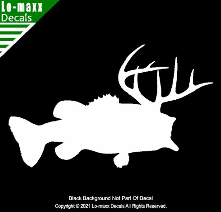 Largemouth Deer Bass Outdoor Sportsman Unique Durable Die Cut Vinyl Decal Art