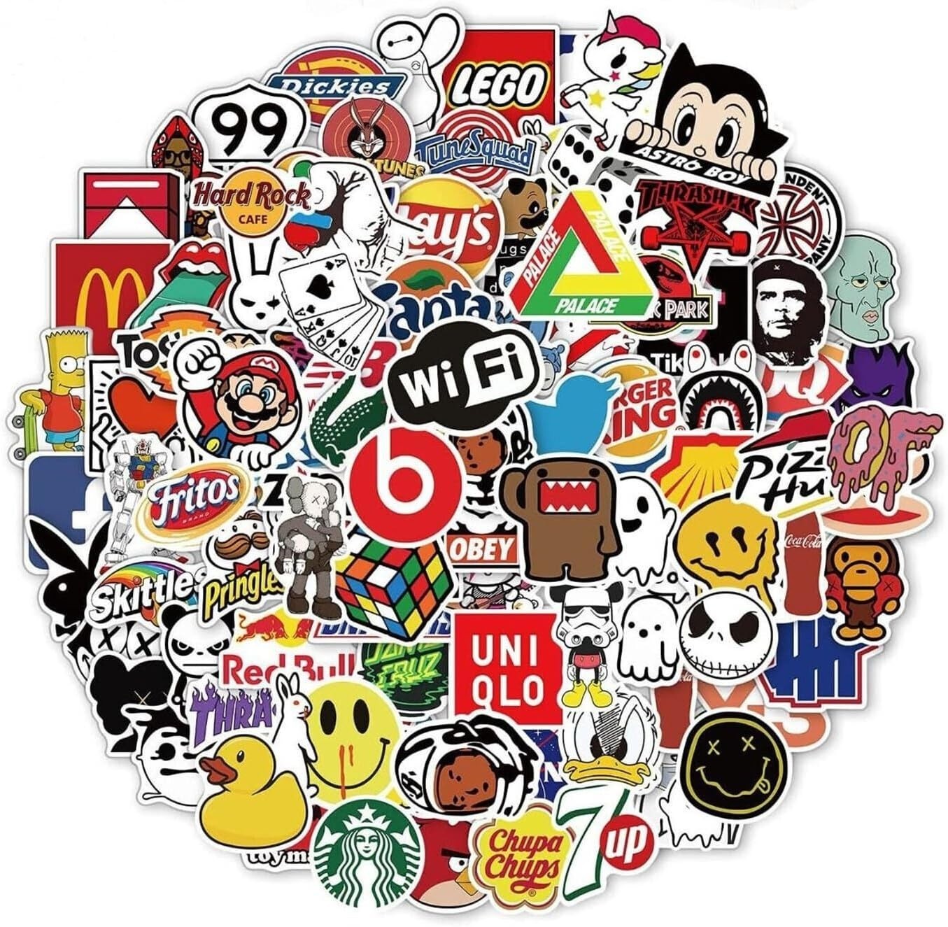 100PCS Waterproof Vinyl Sticker Pack Random Cute Funny Decals for Bottles Laptop
