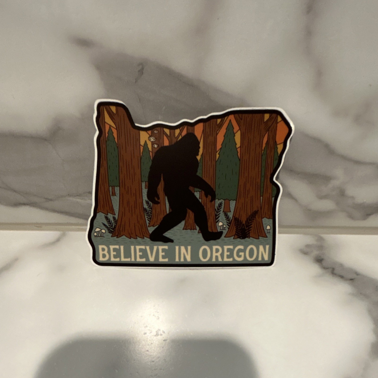 Bigfoot Oregon State Vinyl Sticker, Multicolor, Self-Adhesive
